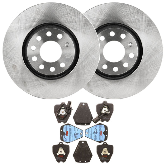 KIT-070624-34 2-Wheel Set Front Brake Disc and Pad Kit, Plain Surface 5 Lugs 311.91 mm Semi-metallic, Includes (2) Brake Disc and (1) Brake Pad Set
