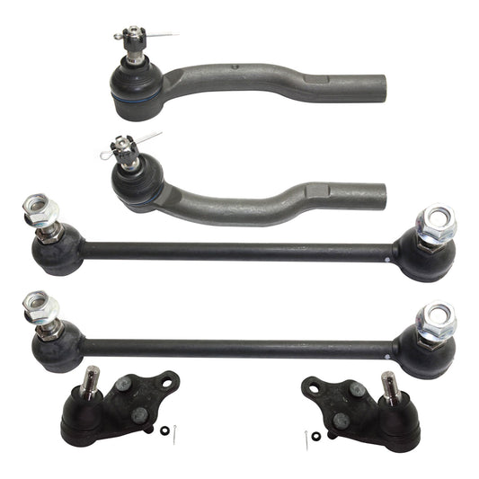 6-Piece Kit Front, Driver and Passenger Side Suspension Kit, Includes (2) Tie Rod End, (2) Ball Joint and (2) Sway Bar Link