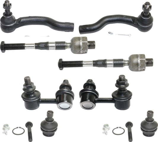8-Piece Kit Front, Driver and Passenger Side Suspension Kit, Includes (4) Tie Rod End, (2) Ball Joint and (2) Sway Bar Link