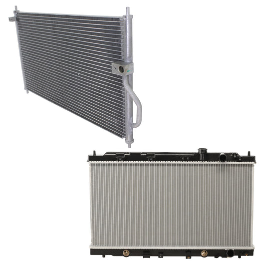 2-Piece Kit A/C Condenser, includes (1) A/C Condenser and (1) Radiator, 1.8L Eng., 4 Cyl.