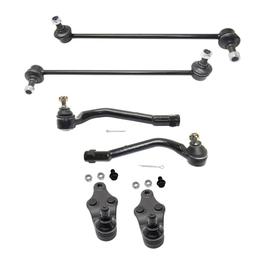 6-Piece Kit Front, Driver and Passenger Side, Outer Tie Rod End Includes (2) Ball Joint, (2) Sway Bar Link and (2) Tie Rod End