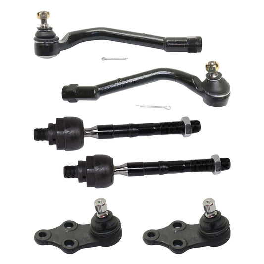 6-Piece Kit Front, Driver and Passenger Side, Inner and Outer Tie Rod End Includes (4)Tie Rod End and (2)Ball Joint