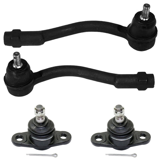 4-Piece Kit Front, Driver and Passenger Side, Outer Tie Rod End Includes (2)Ball Joint and (2)Tie Rod End
