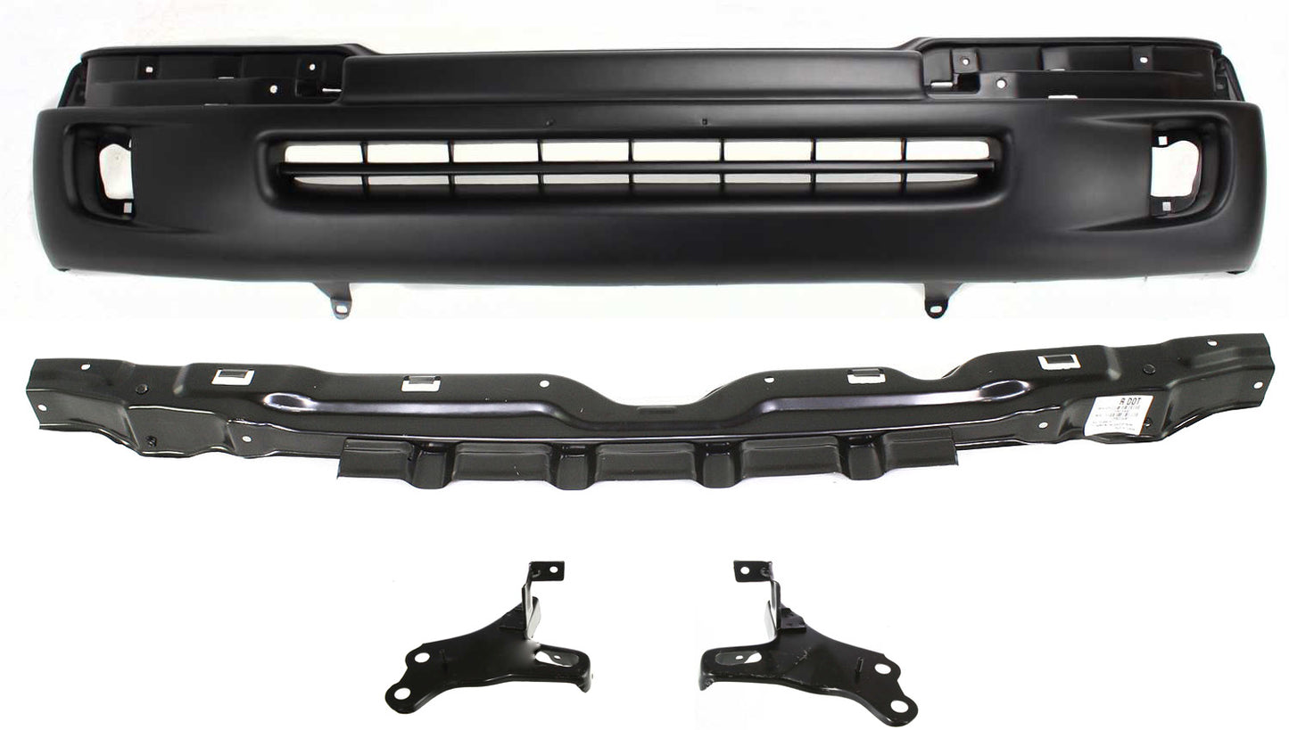 4-Piece Kit Front Primed Bumper Cover, Includes (1) Bumper Cover, (1) Bumper Reinforcement and (2) Bumper Reinforcement Bracket