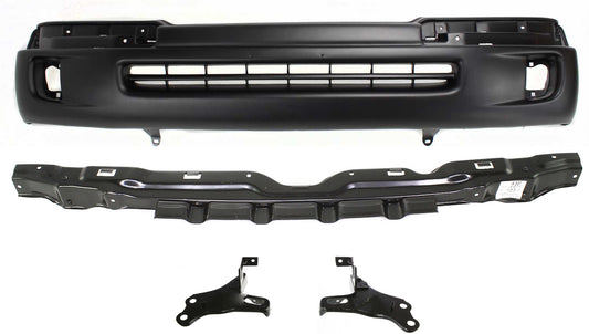 4-Piece Kit Front Primed Bumper Cover, Includes (1) Bumper Cover, (1) Bumper Reinforcement and (2) Bumper Reinforcement Bracket
