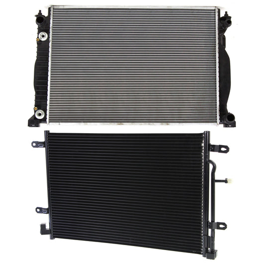 2-Piece Kit A/C Condenser, includes (1) A/C Condenser and (1) Radiator, 2.0L Eng., 4 Cyl., (A4 05-06, 1.8L Eng)