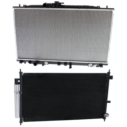 2-Piece Kit A/C Condenser, includes (1) A/C Condenser and (1) Radiator, 2.3L Eng., 4 Cyl.