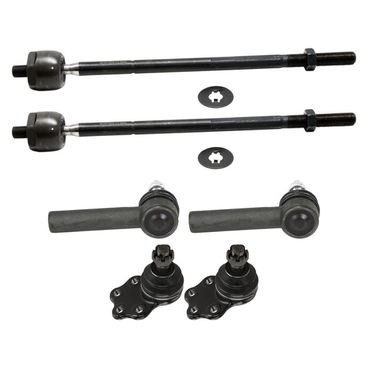 6-Piece Kit Front, Driver and Passenger Side Suspension Kit, Includes (2) Ball Joint and (4) Tie Rod End