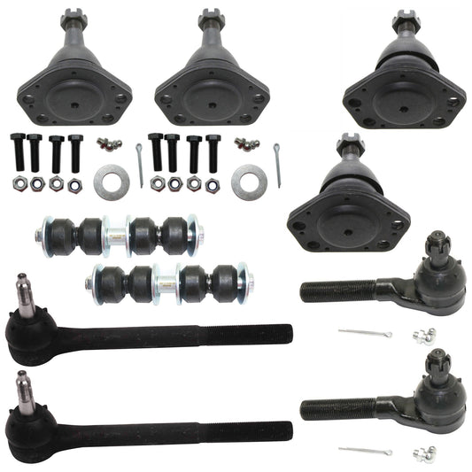 10-Piece Kit Front Suspension Kit, Includes (4) Ball Joint, (2) Sway Bar Link, and (4) Tie Rod End