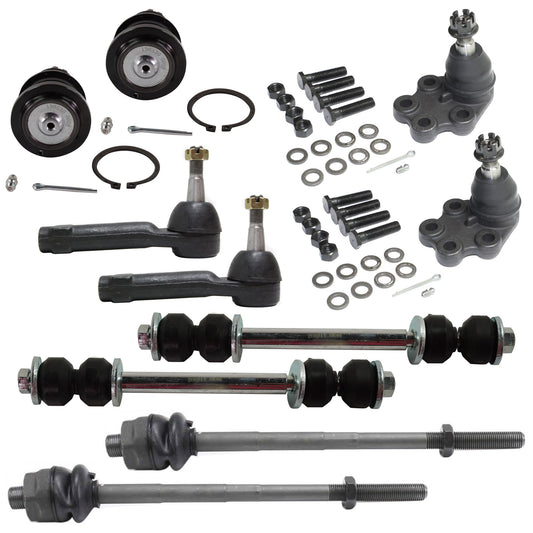 10-Piece Kit Front Suspension Kit, Includes (4) Ball Joint, (2) Sway Bar Link, and (4) Tie Rod End