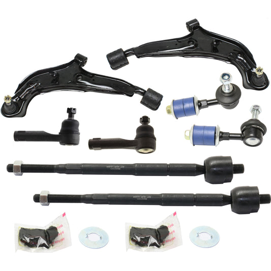 8-Piece Kit Front, Driver and Passenger Side Suspension Kit, Includes (2) Control Arm, (4) Tie Rod End and (2) Sway Bar Link