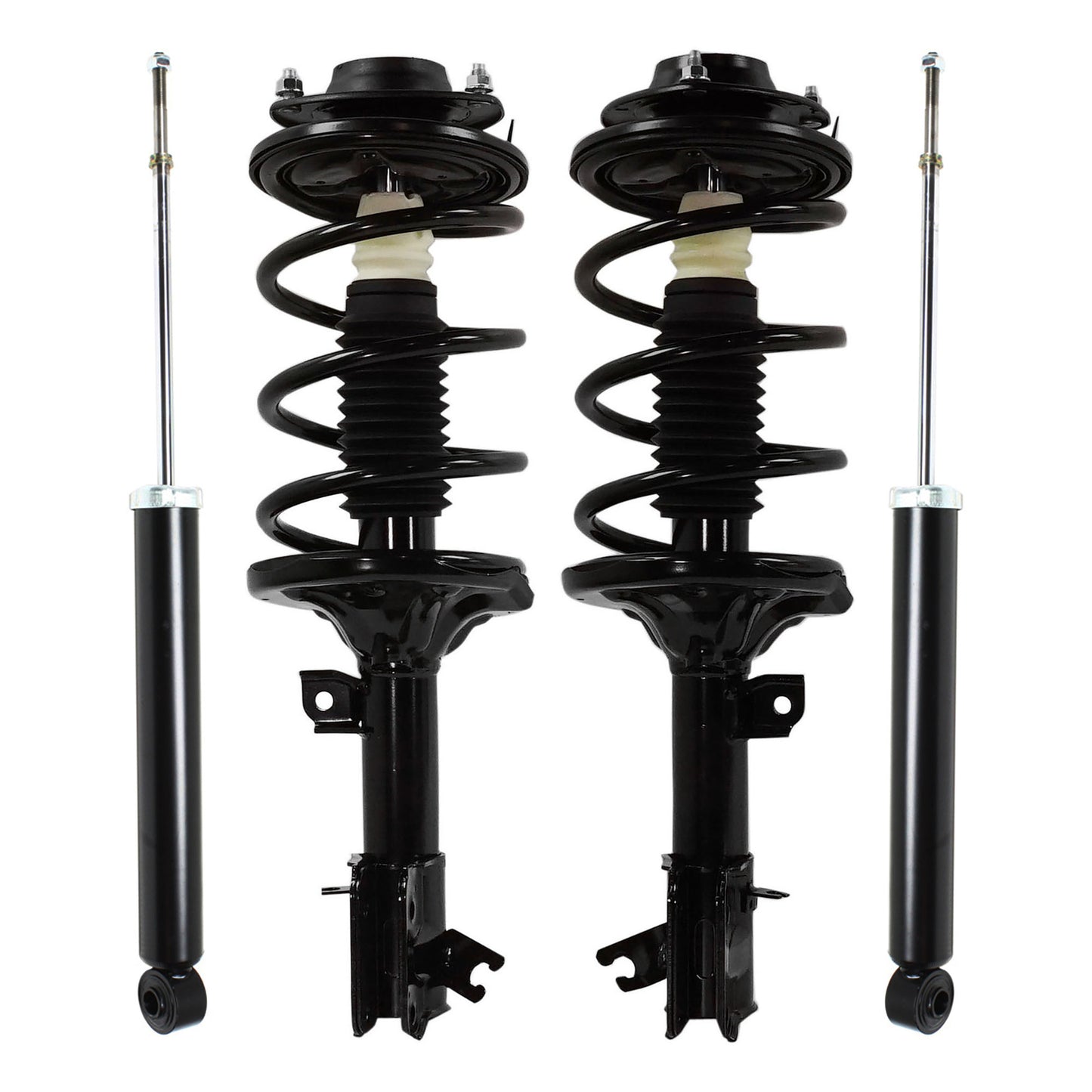 Комплект из 4-х элементов: передний и задний амортизатор со стороны водителя и пассажира, а также полностью нагруженная стойка