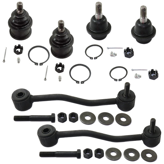 6-Piece Kit Front Suspension Kit, Includes (4) Ball Joint and (2) Sway Bar Link