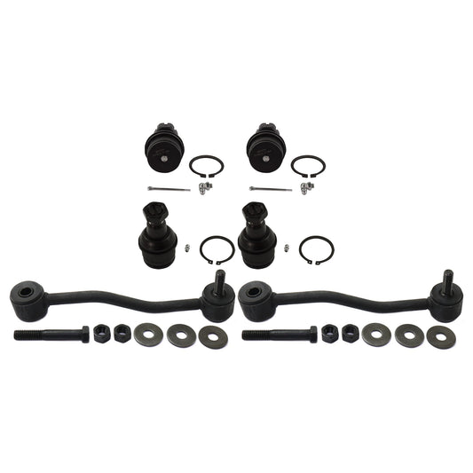 6-Piece Kit Front Suspension Kit, Includes (4) Ball Joint and (2) Sway Bar Link
