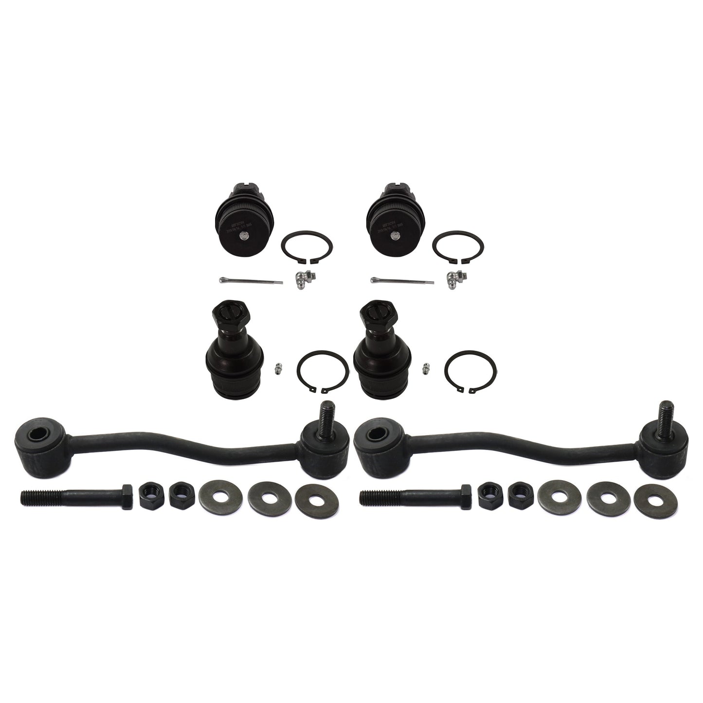 6-Piece Kit Front Suspension Kit, Includes (4) Ball Joint and (2) Sway Bar Link