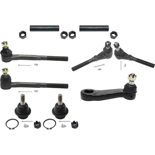 9-Piece Kit Front Suspension Kit, Includes (2) Ball Joint, (1) Pitman Arm, (2) Tie Rod Adjusting Sleeve, and (4) Tie Rod End