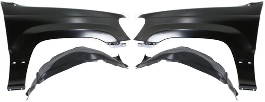4-Piece Kit, Front, Driver and Passenger Side Fender, Includes (2) Fender and (2) Fender Liner