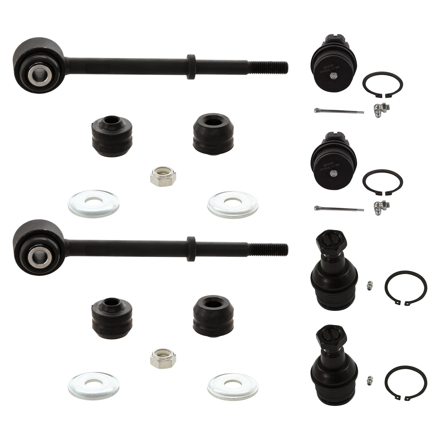 6-Piece Kit Front Suspension Kit, 4WD, Includes (4) Ball Joint and (2) Sway Bar Link