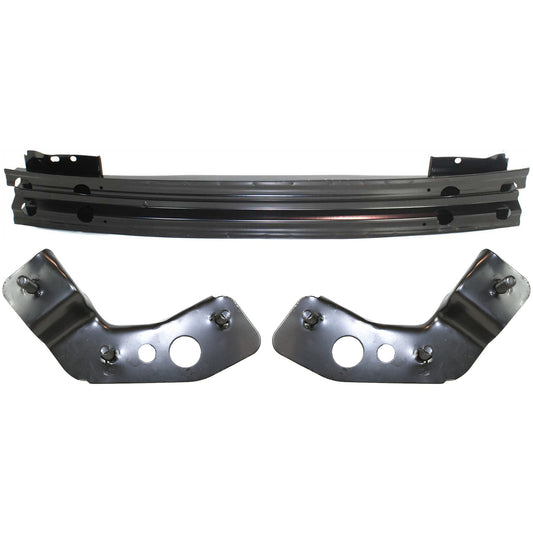 3-Piece Kit Front Bumper Reinforcement, Steel, Includes (2) Bumper Bracket and (1) Bumper Reinforcement