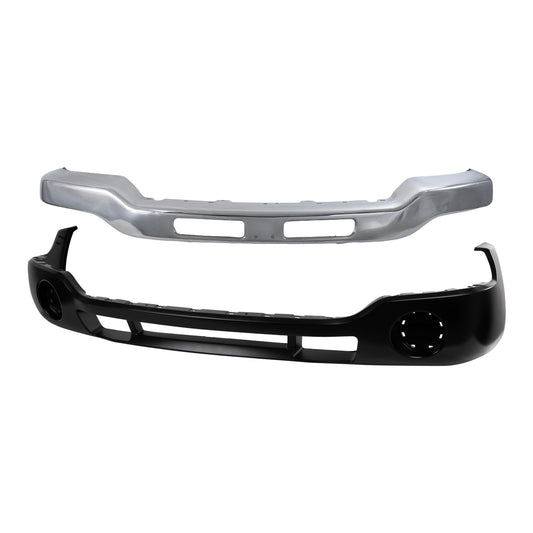 2-Piece Kit Front Bumper, Chrome, Includes (1) Bumper and (1) Bumper Cover