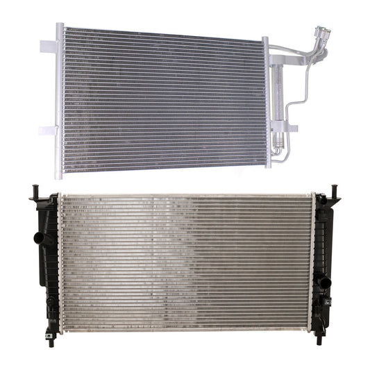 2-Piece Kit Radiator, Includes (1) A/C Condenser and (1) Radiator