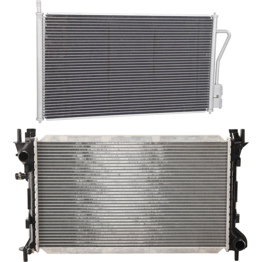 2-Piece Kit Radiator, 4 Cyl 2.0L Engine, Includes (1) A/C Condenser and (1) Radiator
