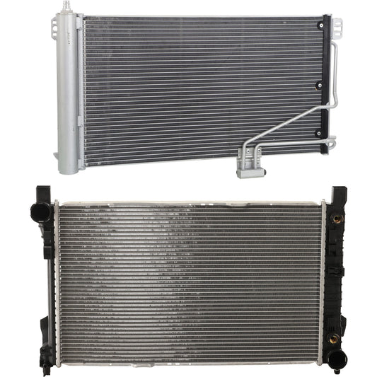2-Piece Kit Radiator, Includes (1) Radiator and (1) A/C Condenser