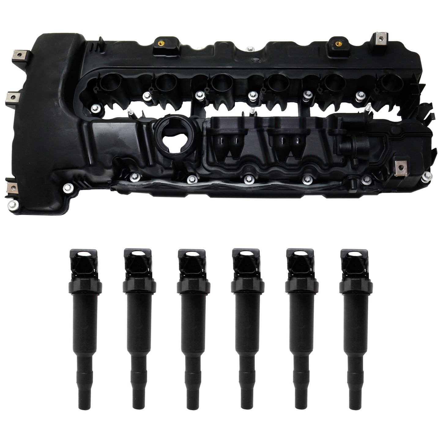 Комплект из 7 клапанных крышек, включает (6) катушек зажигания и (1) клапанную крышку