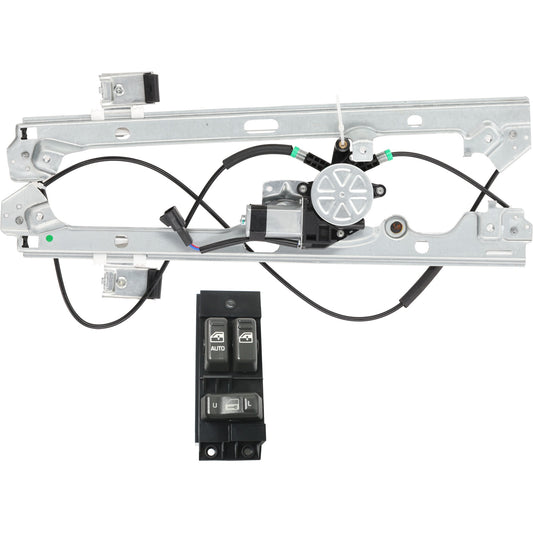 2-Piece Kit Power Window Regulator, Hand-Crank Type, Includes (1) Window Regulator and (1) Window Switch