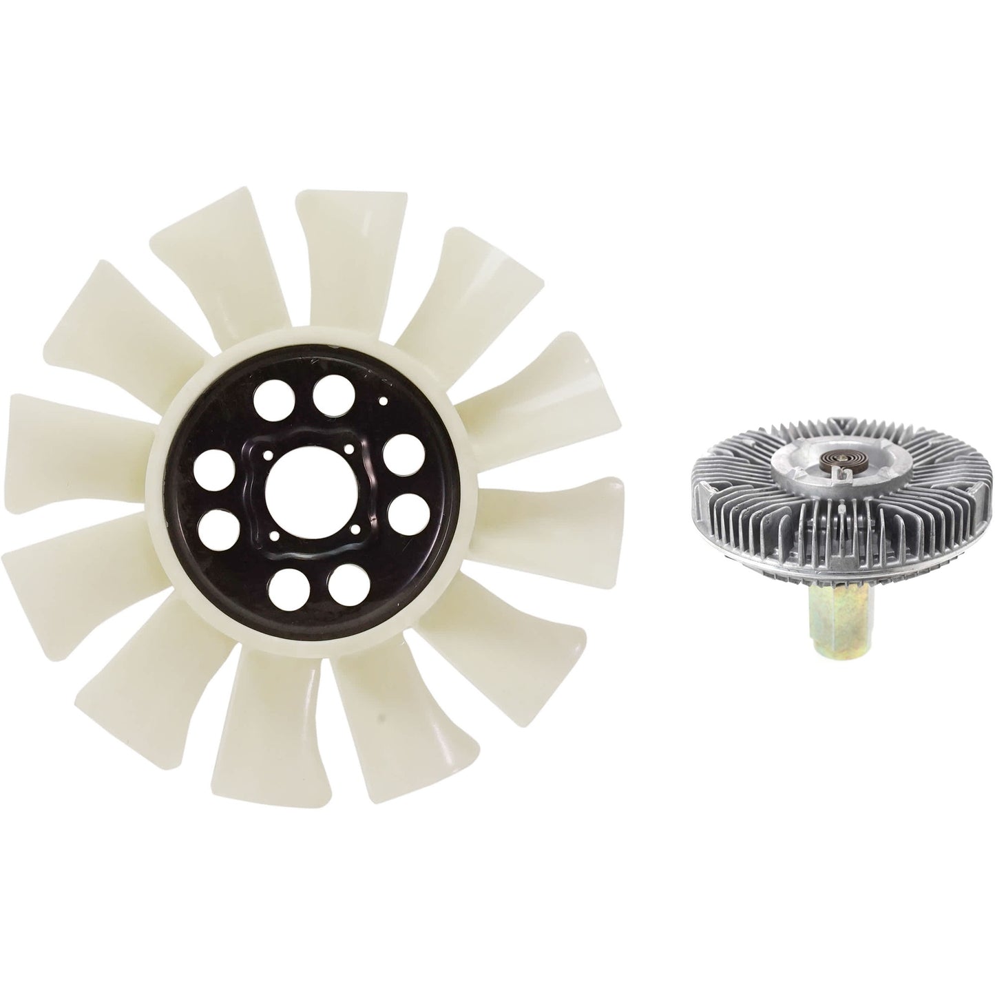 Комплект из 2 частей: муфта вентилятора, для тяжелых условий эксплуатации, 6-цилиндровый, 3,0 л, включает (1) лопасть вентилятора и (1) муфту вентилятора
