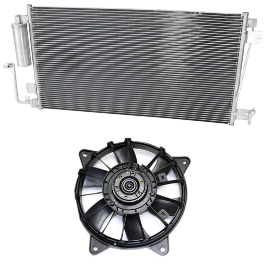 2-Piece Kit A/C Condenser, 6 Cyl 4.0/5.6L Engine, Includes (1) A/C Condenser and (1) Cooling Fan Assembly