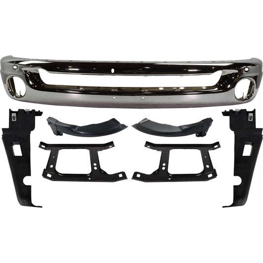 7-Piece Kit, Front Bumper, Chrome, Includes (1) Bumper and (6) Bumper Bracket
