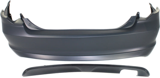 2-Piece Kit, Rear Primed Bumper Cover, CAPA Certified, Includes (1) Bumper Cover and (1) Valance