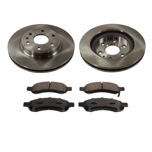 2-Wheel Set Front Brake Disc and Pad Kit, Plain Surface 6 Lugs 325.12 mm Ceramic Pro-Line Series, Includes (1) Brake Pad Set and (2) Brake Disc