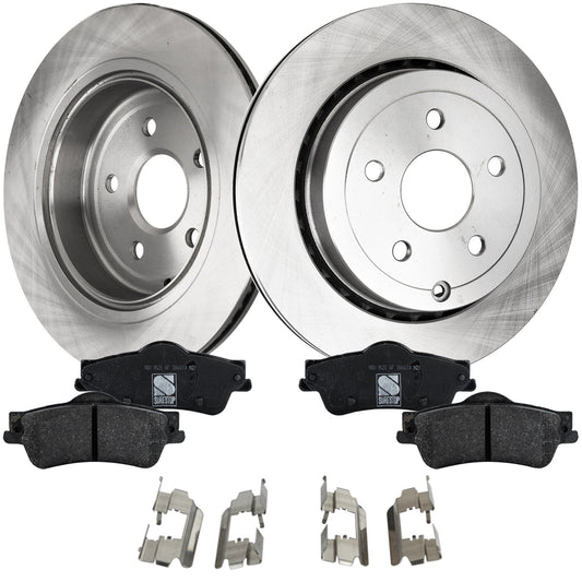 2-Wheel Set Brake Disc and Pad Kit, Plain Surface 5 Lugs 324 mm Organic Pro-Line Series, Includes (2) Brake Disc and (1) Brake Pad Set
