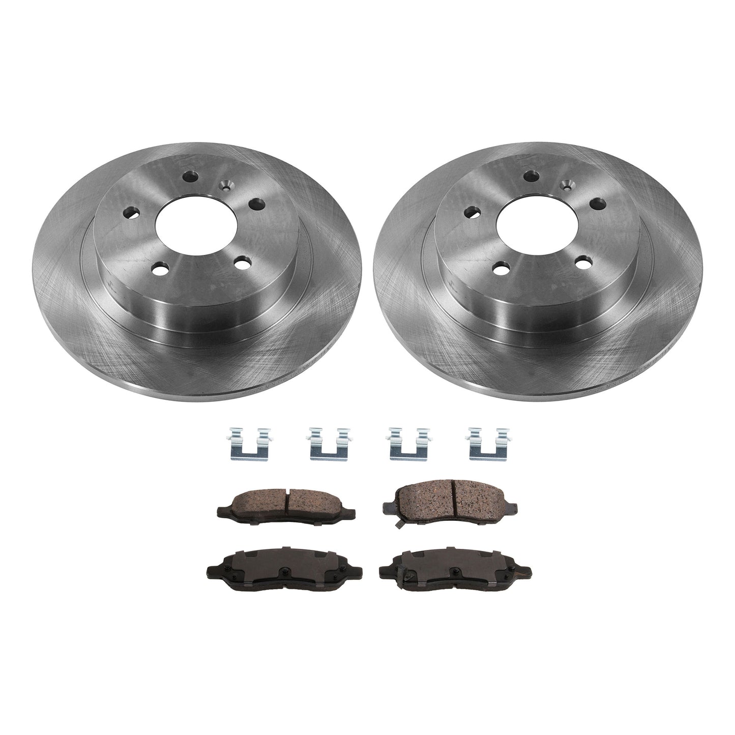 2-Wheel Set Rear Brake Disc and Pad Kit, Plain Surface 5 Lugs 292 mm Ceramic Pro-Line Series, Includes (1) Brake Pad Set and (2) Brake Disc