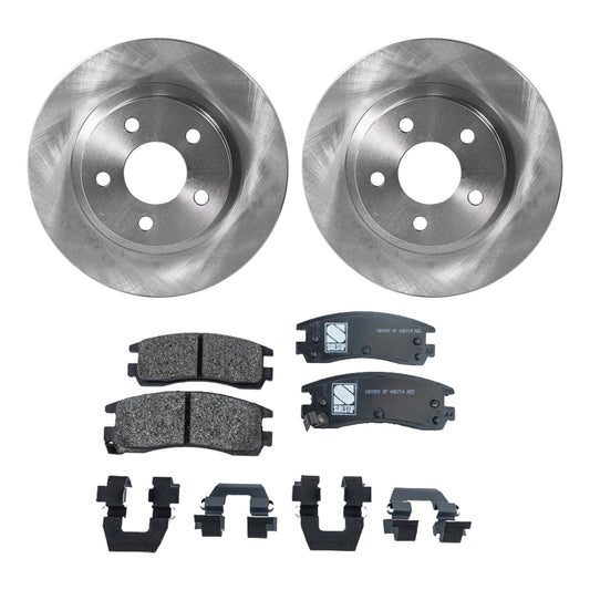 2-Wheel Set Rear Brake Disc and Pad Kit, Plain Surface 5 Lugs 297.69 mm Semi-metallic Pro-Line Series, Includes (1) Brake Pad Set and (2) Brake Disc