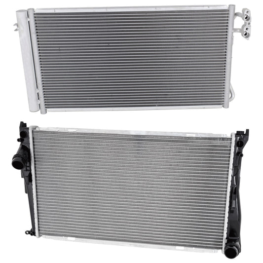 2-Piece Kit A/C Condenser, includes (1) A/C Condenser and (1) Radiator, 3.0L Eng., 6 Cyl.