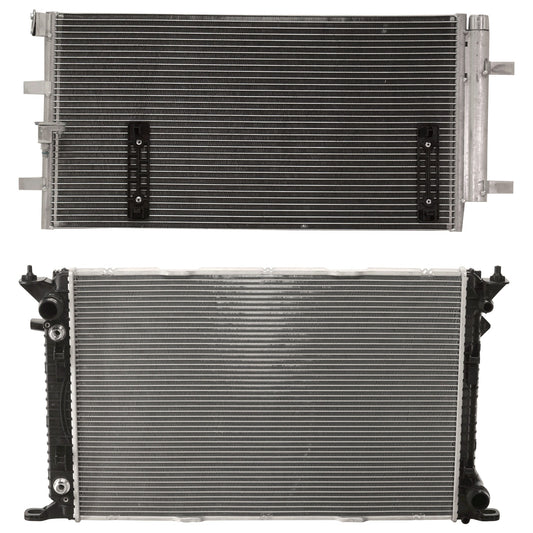 2-Piece Kit A/C Condenser, includes (1) A/C Condenser and (1) Radiator, 3.2L and 3.0L Eng., 6 Cyl.