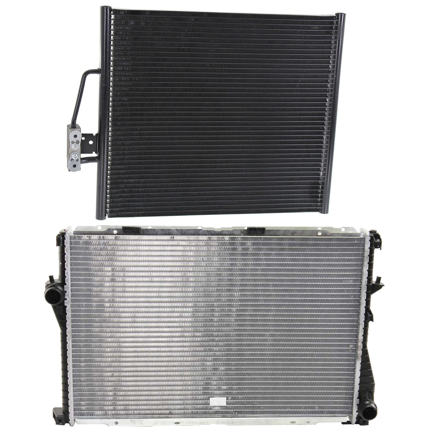 2-Piece Kit A/C Condenser, includes (1) A/C Condenser and (1) Radiator, 2.5L, 2.8L, 3.0L, 4.4L Eng., 6 Cyl. and 8 Cyl.