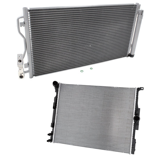 2-Piece Kit A/C Condenser, includes (1) A/C Condenser and (1) Radiator, 3.0L Eng., 6 Cyl.