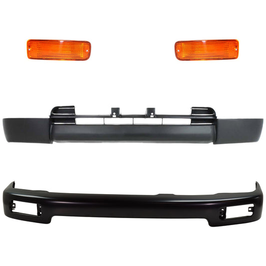 4-Piece Kit, Front Bumper, Sport Utility, Painted Black, Includes (1) Bumper, (2) Turn Signal Light, and (1) Valance
