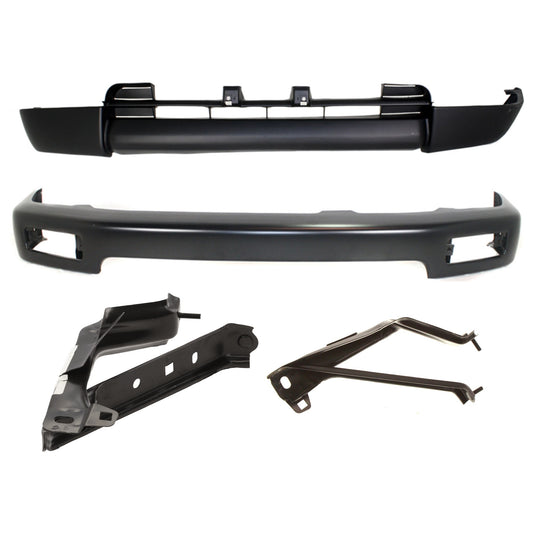 4-Piece Kit, Front, Driver and Passenger Side Bumper, Sport Utility, Painted Black, Includes (1) Bumper, (2) Bumper Bracket, and (1) Valance