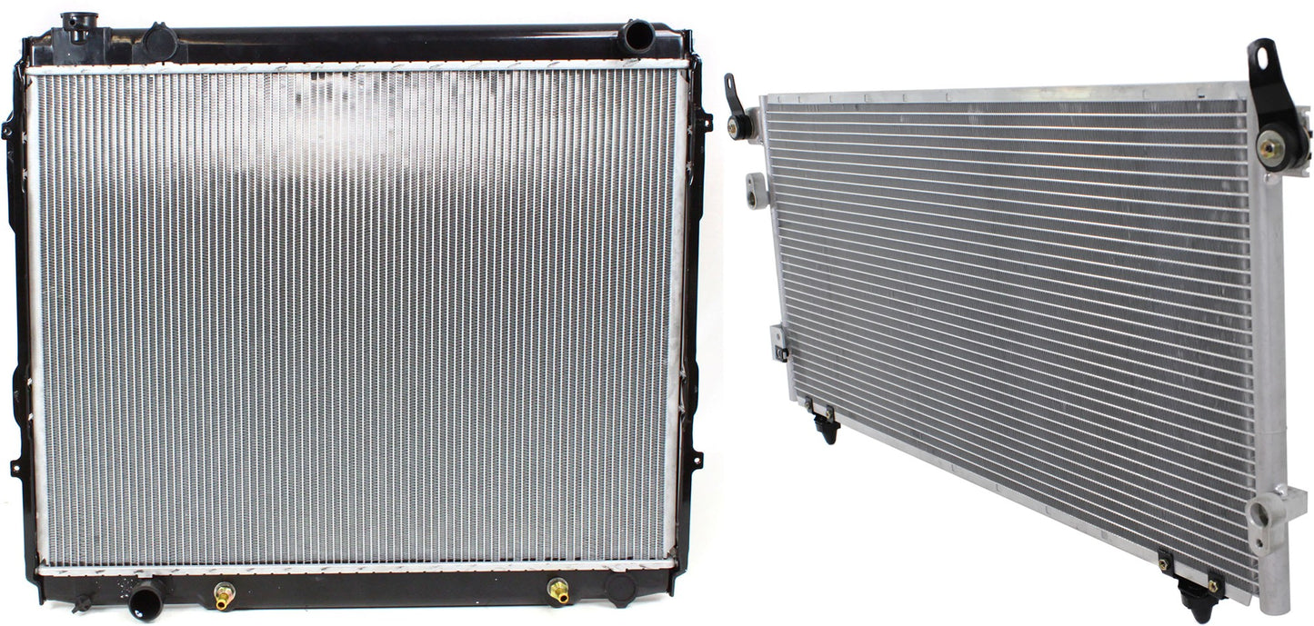 2-Piece Kit Radiator, Includes (1) Radiator and (1) A/C Condenser
