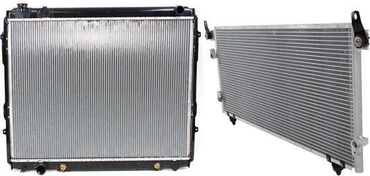 2-Piece Kit Radiator, Includes (1) Radiator and (1) A/C Condenser