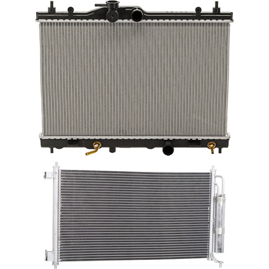 2-Piece Kit Radiator, 1.8L, 4Cyl, Includes (1) Radiator and (1) A/C Condenser