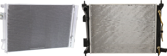 2-Piece Kit Radiator, 4 Cyl 1.6L, includes (1) A/C Condenser and (1) Radiator