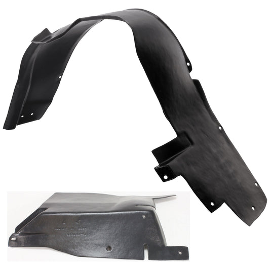 2-Piece Kit, Front, Driver Side Fender Liner, Includes (1) Engine Splash Shield and (1) Fender Liner