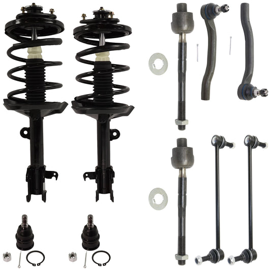 10-Piece Kit Suspension Kit, Includes (2) Shock Absorber and Strut Assembly, (4) Tie Rod End, (2) Sway Bar Link and (2) Ball Joint