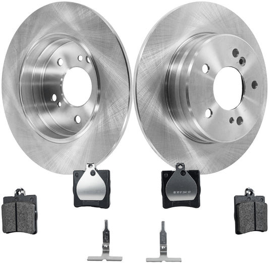 2-Wheel Set Rear Brake Disc and Pad Kit, Plain Surface 5 Lugs 277.88 mm Semi-metallic Pro-Line Series, Includes (2) Brake Disc and (1) Brake Pad Set